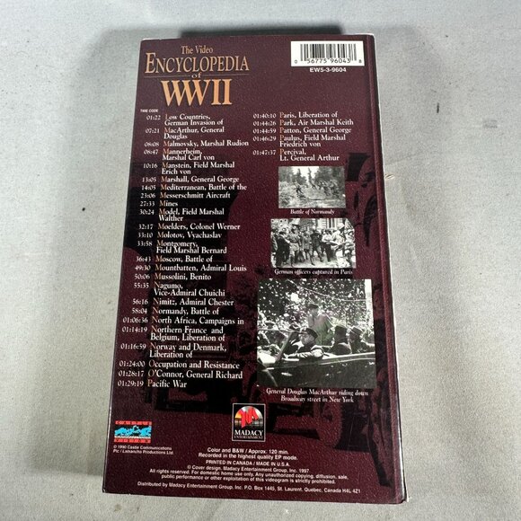 The Video Encyclopedia Of WWII General Douglas MacArthur Madacy VHS - Picture 2 of 3